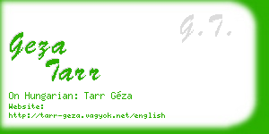 geza tarr business card