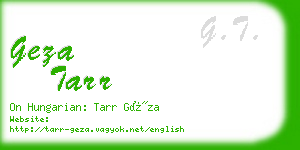 geza tarr business card